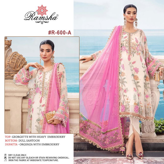 Ramsha R 600 Nx Georgette Pakistani Dress Material Catalog
